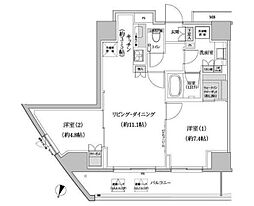 パークハビオ渋谷本町レジデンス 2LDKの間取図画像