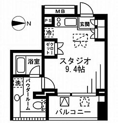 プライムアーバン四谷外苑東 ワンルームの間取図画像