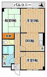宮の下マンション 3DKの間取図画像
