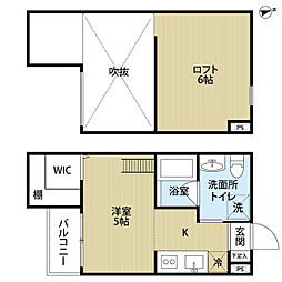 南海高野線 浅香山駅 徒歩5分の賃貸アパート 1階ワンルームの間取り