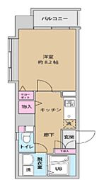 UURコート錦糸町 1Kの間取図画像