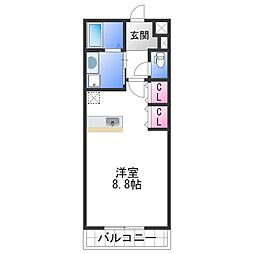 Ｍ　ディアマンテ 1階ワンルームの間取り