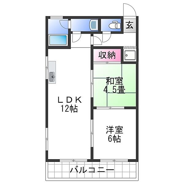 和歌山県和歌山市本町３丁目(賃貸マンション2LDK・2階・55.00㎡)の写真 その2