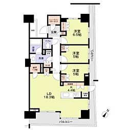 HARUMIFLAGSUNVILLAGEB棟 3LDKの間取図画像