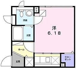 キャッスルドマーニ 1Kの間取図画像