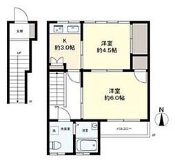 南林間クリスタルハイツ 2Kの間取図画像