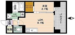 クロロザグランドリバー 1LDKの間取図画像