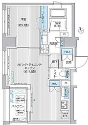 ロディア日本橋茅場町 9階1LDKの間取り