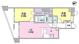 ザ・パームス代々木上原コスモテラス 2LDKの間取図画像