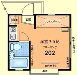 みずほ2 ワンルームの間取図画像