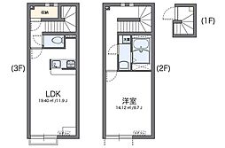 レオネクスト蔵 2階1LDKの間取り