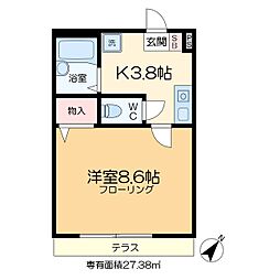 プリマベーラお花茶屋 1階1Kの間取り