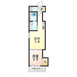 近鉄大阪線 弥刀駅 徒歩3分の賃貸アパート 1階1DKの間取り