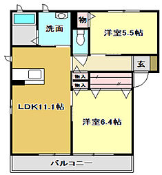 ポラリスG 2LDKの間取図画像