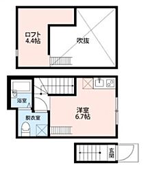 JR総武線 新小岩駅 徒歩12分の賃貸アパート 2階ワンルームの間取り