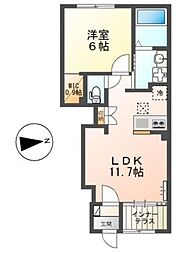 セラヴィ 1階1LDKの間取り