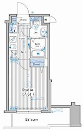 JR京浜東北・根岸線 大森駅 徒歩6分の賃貸マンション 10階1Kの間取り