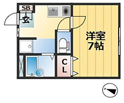 コンフォール湊川 2階1Kの間取り