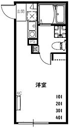 RSC竹ノ塚 1階ワンルームの間取り