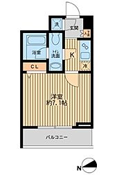 東京メトロ東西線 神楽坂駅 徒歩7分の賃貸マンション 1階1Kの間取り