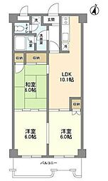リベラルワタド 2階3LDKの間取り