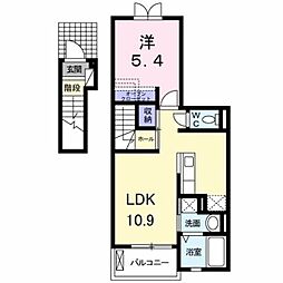 京王相模原線 京王多摩センター駅 バス8分 恵泉女学園大学入口下車 徒歩5分の賃貸アパート 2階1LDKの間取り