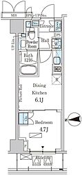 パークアクシス新宿西落合 1DKの間取図画像