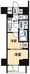 東京メトロ日比谷線 南千住駅 徒歩5分の賃貸マンション 5階2Kの間取り