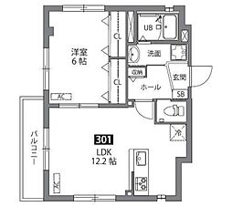 ビューノ 3階1LDKの間取り