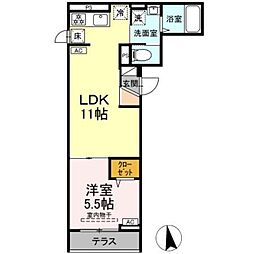 セレスティア東向島 1LDKの間取図画像