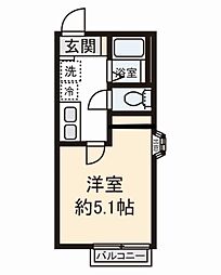 シティハイム　キルシュ 2階1Kの間取り