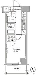ザ・パークハビオ高円寺レジデンス 1Kの間取図画像