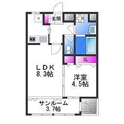 WESTRITZ巽 1SLDKの間取図画像