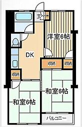東林間コーポラス 3DKの間取図画像