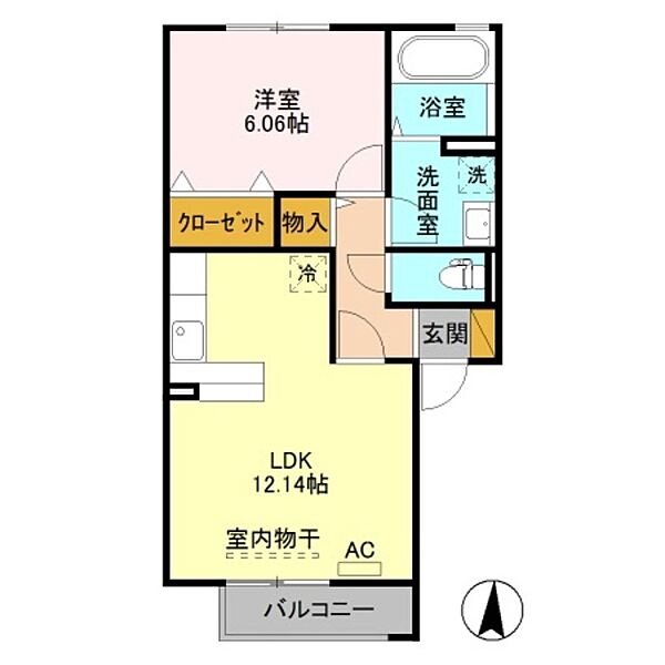 グランブルー ｜新潟県上越市春日山町３丁目(賃貸アパート1LDK・2階・45.15㎡)の写真 その2