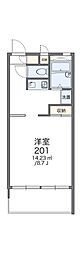 京王高尾線 狭間駅 徒歩15分の賃貸アパート 2階1Kの間取り
