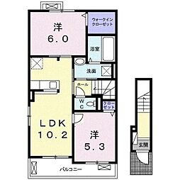 セレーノ 2LDKの間取図画像