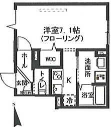 JR横須賀線 西大井駅 徒歩7分の賃貸マンション 1階1Kの間取り