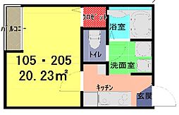 アーク・ヴィラ南鳩ヶ谷 1Kの間取図画像