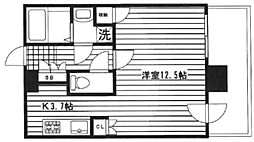 シティタワー新宿 1Kの間取図画像
