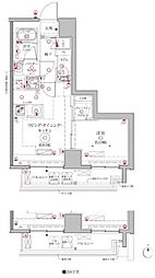 クレイシアIDZ鶴見 1LDKの間取図画像