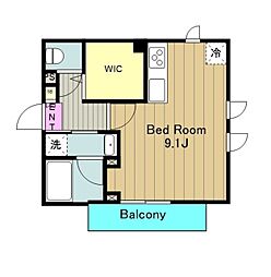 グランディール 1Kの間取図画像