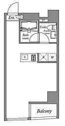ディームス等々力 ワンルームの間取図画像