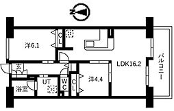 アクティ目黒駅前1号棟 2LDKの間取図画像