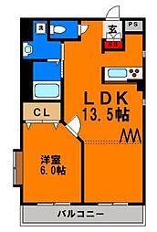 グローバルジョイ2番館 1LDKの間取図画像