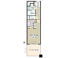 テラス四谷 10階1Kの間取り