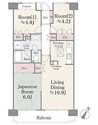 コースト・ヴィラ葛西臨海公園 3LDKの間取図画像