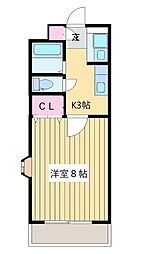 ノーブルハイム 1Kの間取図画像