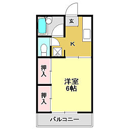 ZingDesigal 1Kの間取図画像