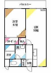 ハイムヴィーゲ 1LDKの間取図画像